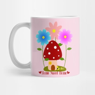 Monarch Caterpillar's Home Sweet Mushroom Home Mug